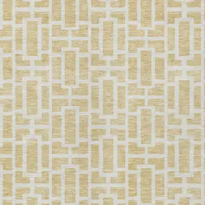 Photo of Wheat And Ivory Geometric Washable Indoor Outdoor Area Rug