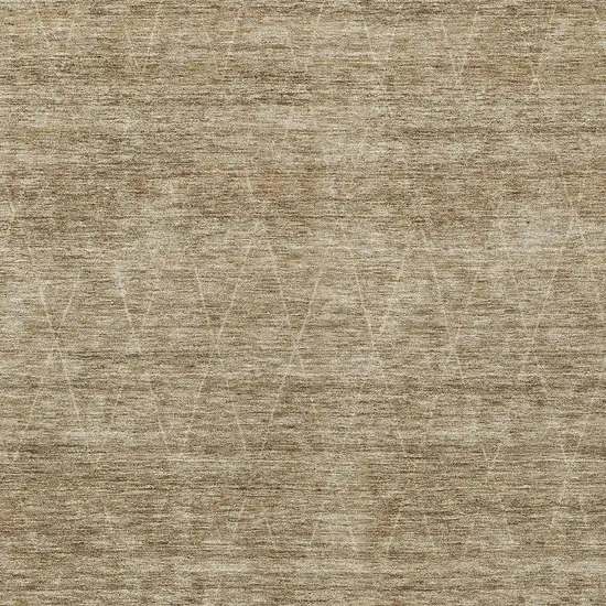 Wheat And Ivory Geometric Washable Indoor Outdoor Area Rug Photo 6