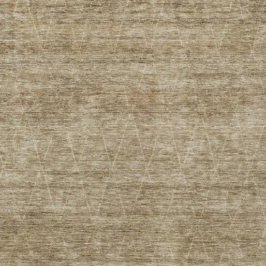 Wheat And Ivory Geometric Washable Indoor Outdoor Area Rug Photo 6