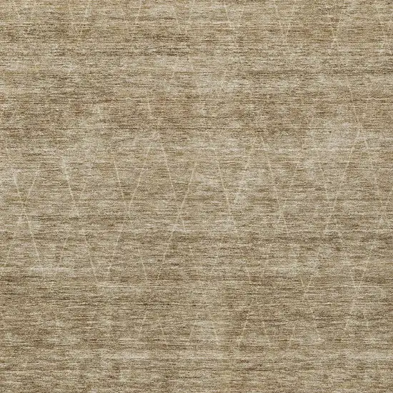 Wheat And Ivory Geometric Washable Indoor Outdoor Area Rug Photo 6