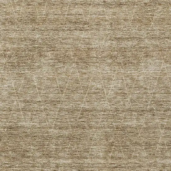 Wheat And Ivory Geometric Washable Indoor Outdoor Area Rug Photo 6