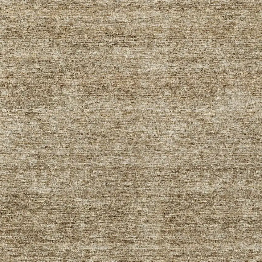 Wheat And Ivory Geometric Washable Indoor Outdoor Area Rug Photo 6