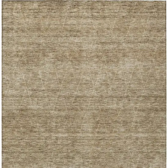 Wheat And Ivory Geometric Washable Indoor Outdoor Area Rug Photo 7