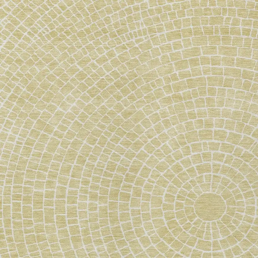 Wheat And Ivory Geometric Washable Indoor Outdoor Area Rug Photo 2