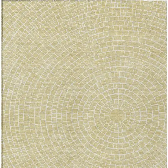 Wheat And Ivory Geometric Washable Indoor Outdoor Area Rug Photo 3