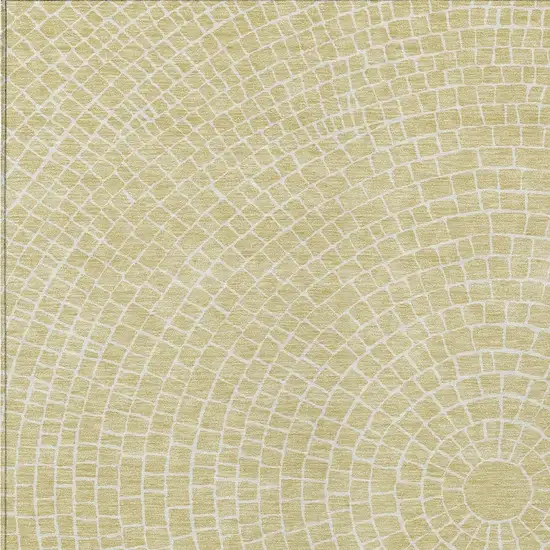 Wheat And Ivory Geometric Washable Indoor Outdoor Area Rug Photo 2