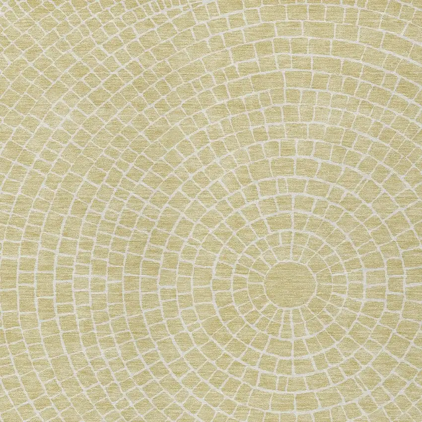 Wheat And Ivory Geometric Washable Indoor Outdoor Area Rug Photo 2
