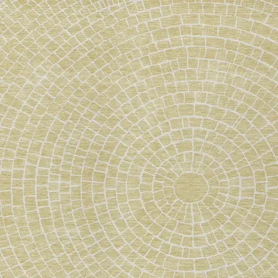 Wheat And Ivory Geometric Washable Indoor Outdoor Area Rug Photo 2