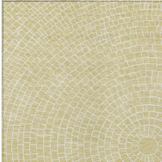 Wheat And Ivory Geometric Washable Indoor Outdoor Area Rug Photo 2
