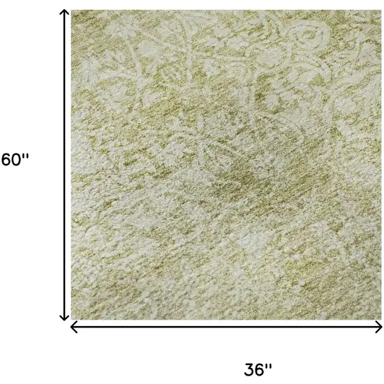 Wheat And Ivory Oriental Washable Area Rug With UV Protection Photo 9