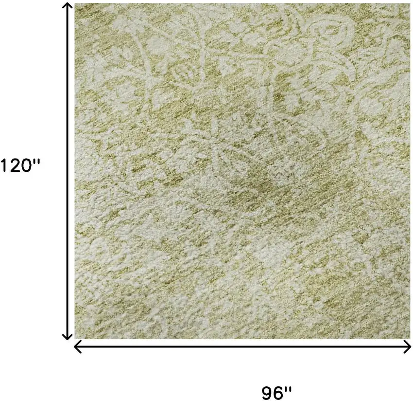 Wheat And Ivory Oriental Washable Area Rug With UV Protection Photo 9