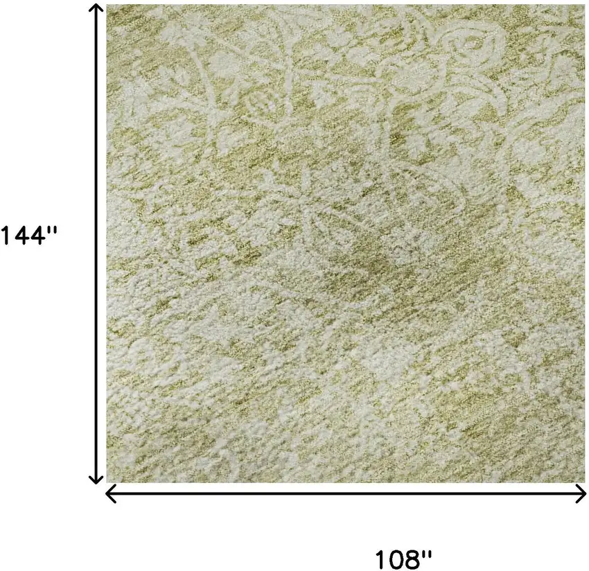 Wheat And Ivory Oriental Washable Area Rug With UV Protection Photo 8