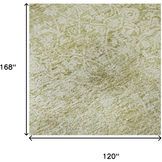 Wheat And Ivory Oriental Washable Area Rug With UV Protection Photo 9