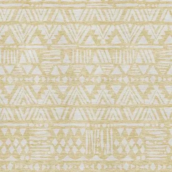 Wheat And Ivory Southwestern Washable Area Rug With UV Protection Photo 3