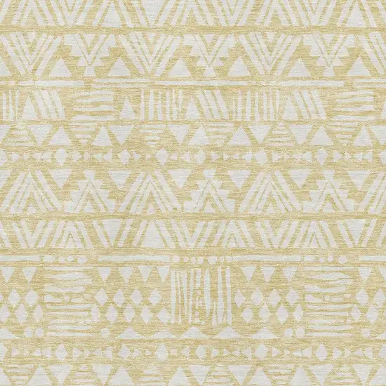 Wheat And Ivory Southwestern Washable Area Rug With UV Protection Photo 3