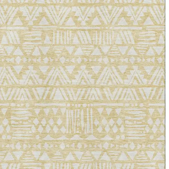 Wheat And Ivory Southwestern Washable Area Rug With UV Protection Photo 3