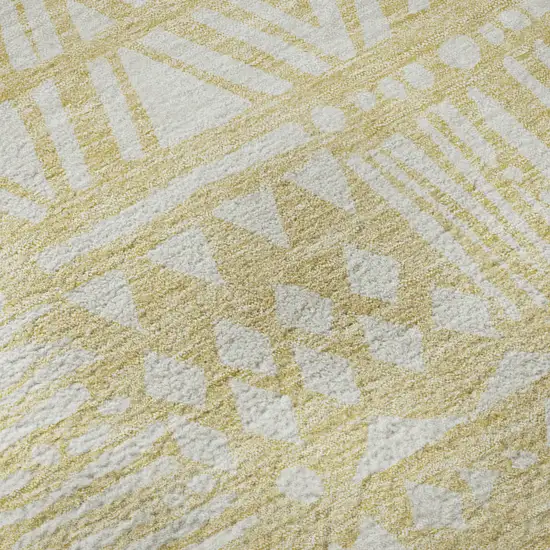 Wheat And Ivory Southwestern Washable Area Rug With UV Protection Photo 9