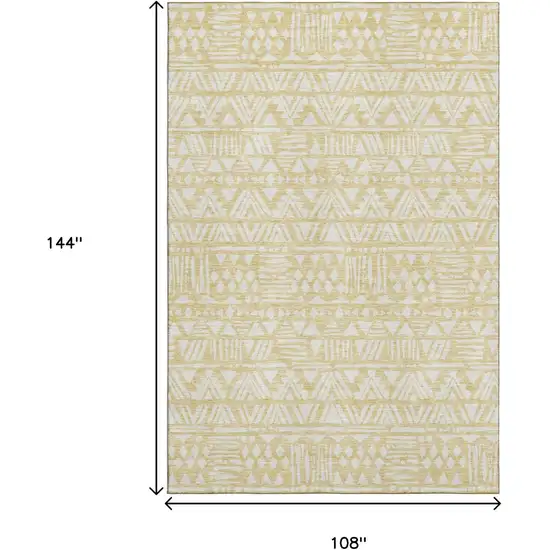 Wheat And Ivory Southwestern Washable Area Rug With UV Protection Photo 3