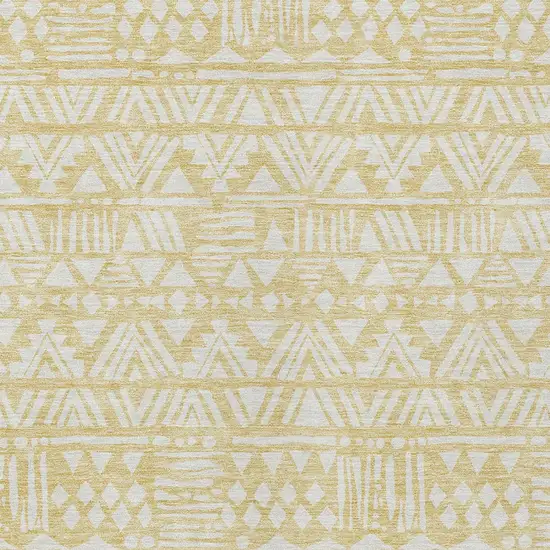 Wheat And Ivory Southwestern Washable Indoor Outdoor Area Rug Photo 6
