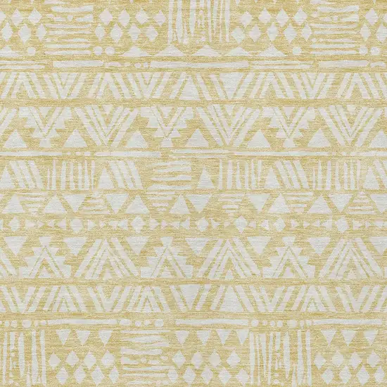 Wheat And Ivory Southwestern Washable Indoor Outdoor Area Rug Photo 6
