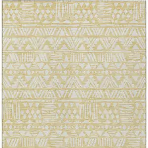 Photo of Wheat And Ivory Southwestern Washable Indoor Outdoor Area Rug