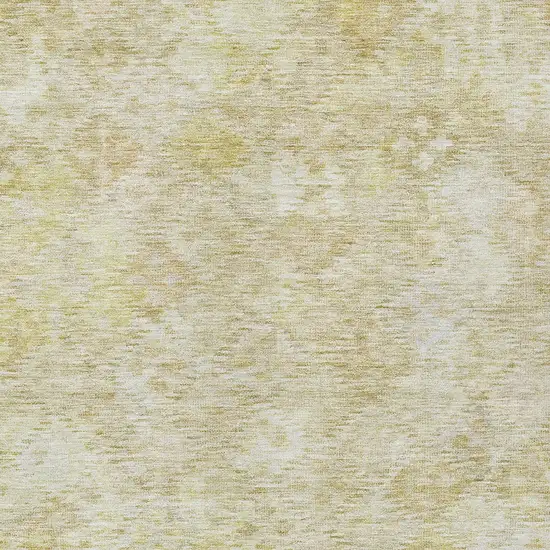 Wheat And Light Yellow Floral Washable Indoor Outdoor Area Rug Photo 5