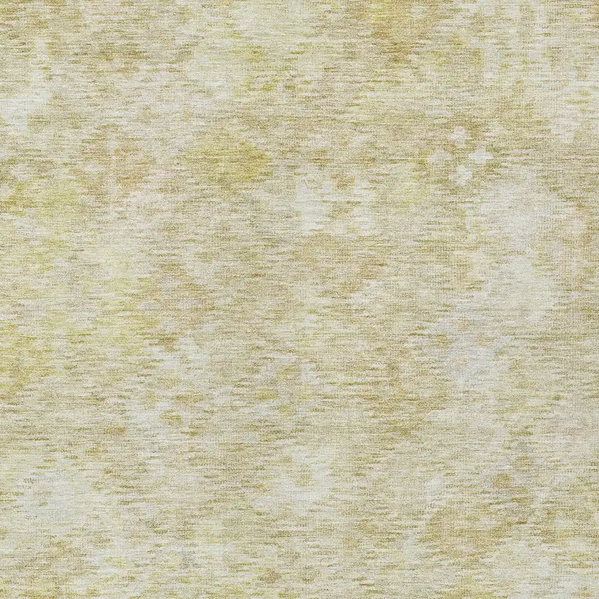 Wheat And Light Yellow Floral Washable Indoor Outdoor Area Rug Photo 5