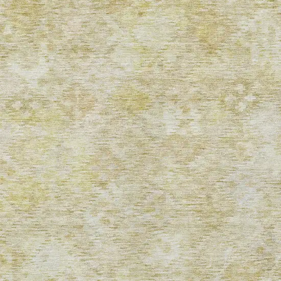 Wheat And Light Yellow Floral Washable Indoor Outdoor Area Rug Photo 5