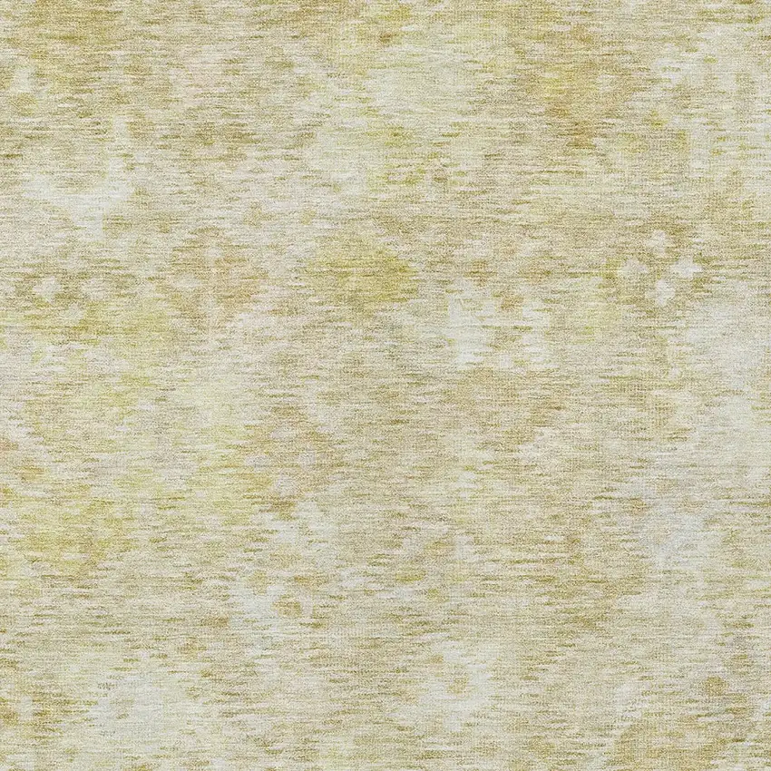 Wheat And Light Yellow Floral Washable Indoor Outdoor Area Rug Photo 5