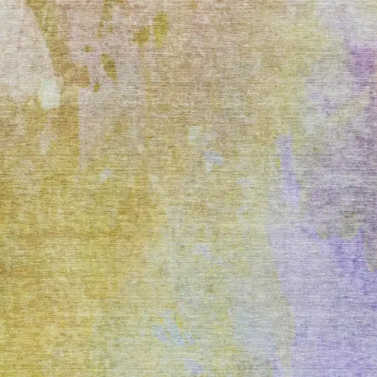 Wheat And Purple Abstract Washable Area Rug With UV Protection Photo 4
