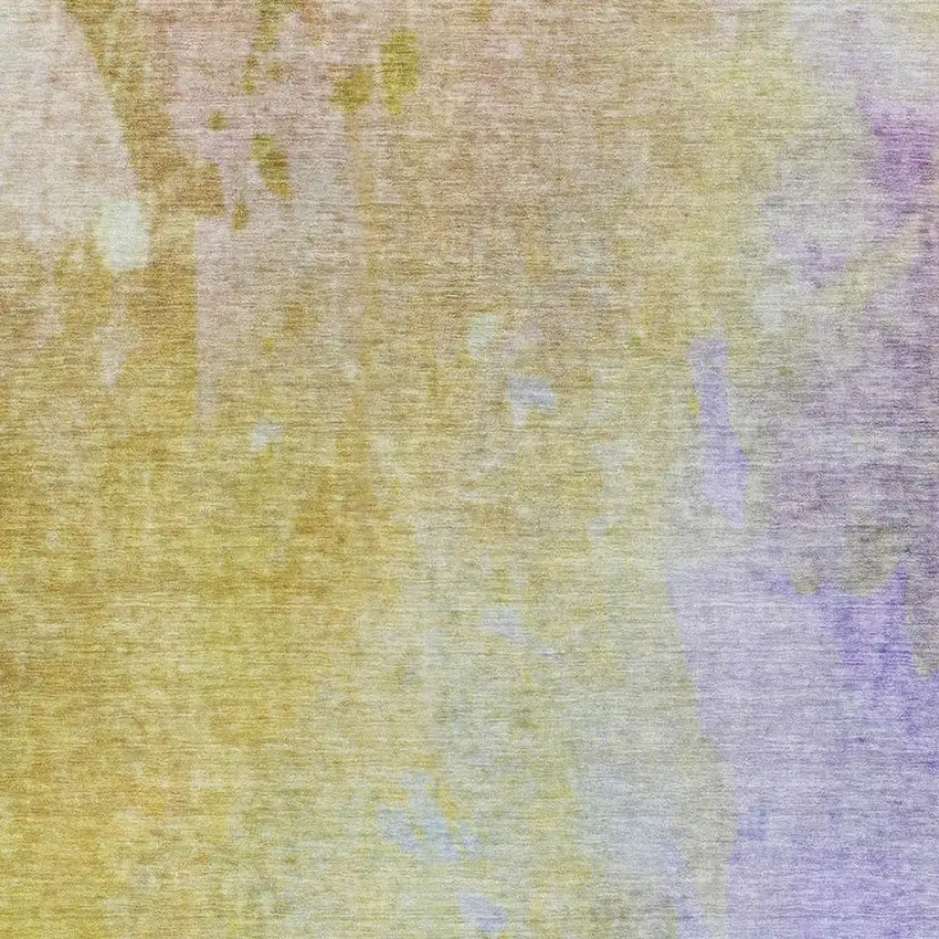 Wheat And Purple Abstract Washable Area Rug With UV Protection Photo 4