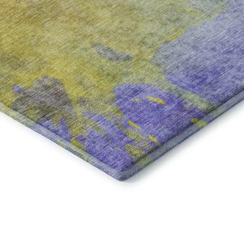 Wheat And Purple Abstract Washable Area Rug With UV Protection Photo 7