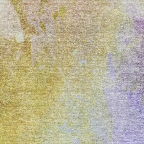 Wheat And Purple Abstract Washable Area Rug With UV Protection Photo 3