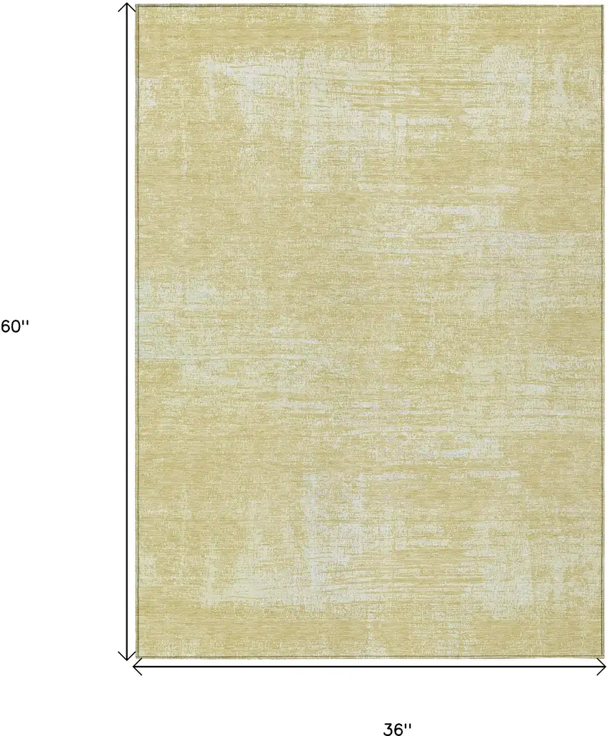 Wheat And Tan Abstract Washable Indoor Outdoor Area Rug Photo 3