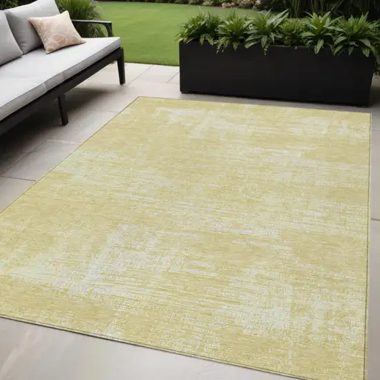 Wheat And Tan Abstract Washable Indoor Outdoor Area Rug Photo 1