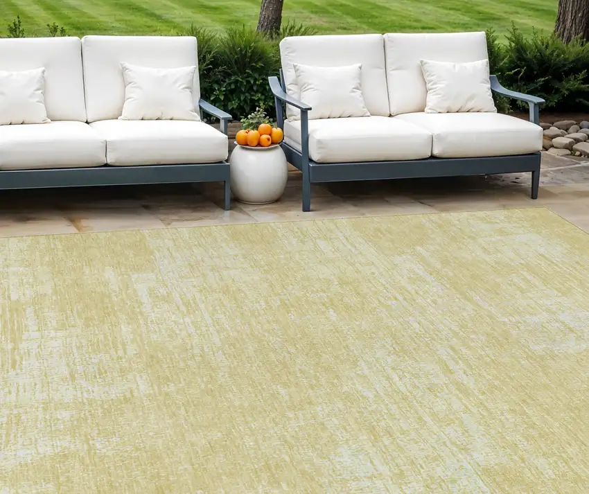 Wheat And Tan Abstract Washable Indoor Outdoor Area Rug Photo 1