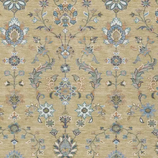 Wheat And Taupe Abstract Washable Indoor Outdoor Area Rug Photo 2