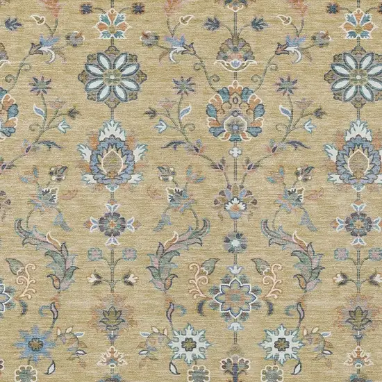 Wheat And Taupe Abstract Washable Indoor Outdoor Area Rug Photo 2