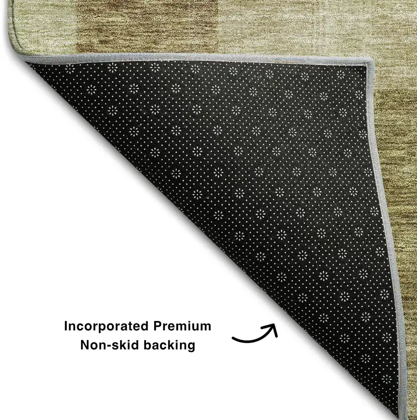 Wheat Beige And Gold Abstract Geometric Washable Area Rug With UV Protection Photo 5