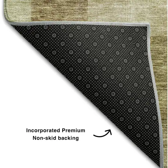 Wheat Beige And Gold Abstract Geometric Washable Area Rug With UV Protection Photo 6