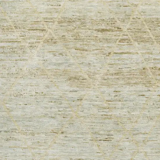 Wheat Beige And Gold Abstract Geometric Washable Area Rug With UV Protection Photo 2