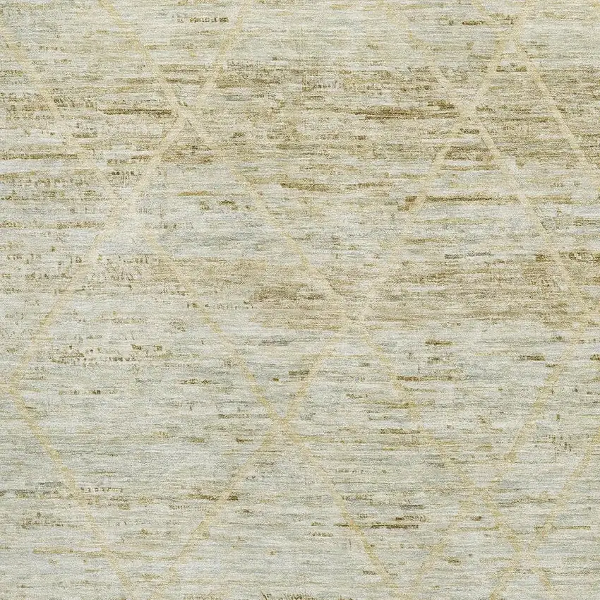 Wheat Beige And Gold Abstract Geometric Washable Area Rug With UV Protection Photo 2