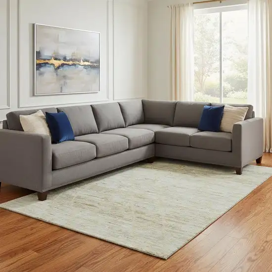 Wheat Beige And Gold Abstract Geometric Washable Area Rug With UV Protection Photo 2