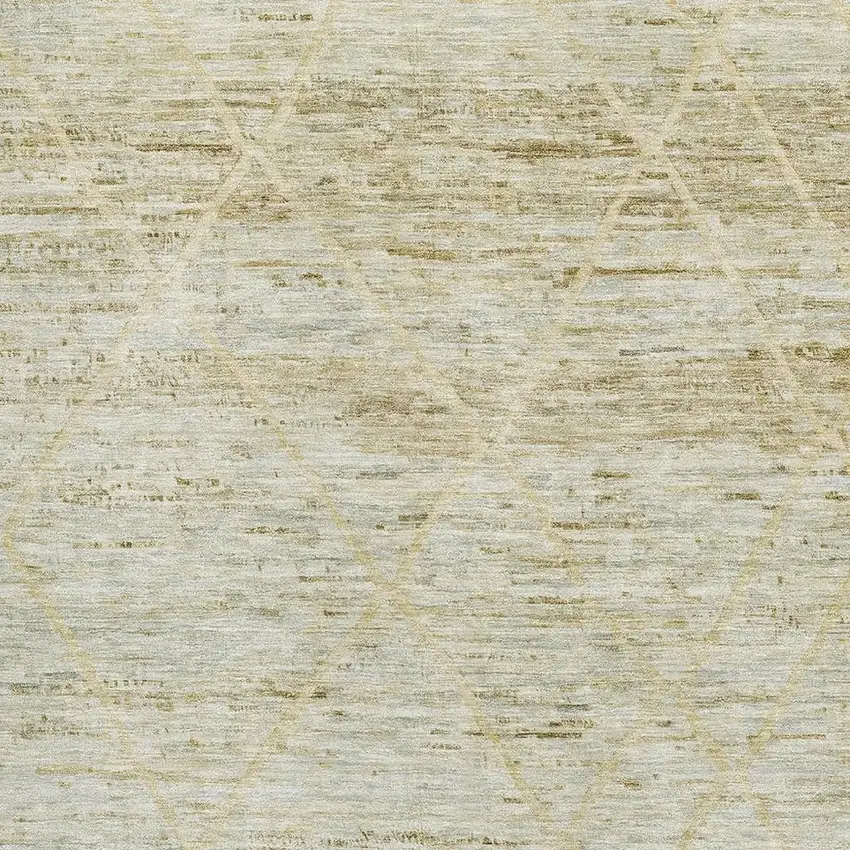 Wheat Beige And Gold Abstract Geometric Washable Area Rug With UV Protection Photo 2