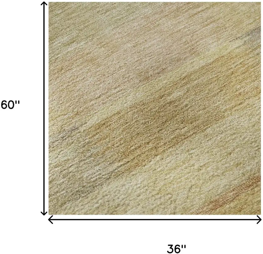 Wheat Beige And Gray Striped Washable Area Rug With UV Protection Photo 9