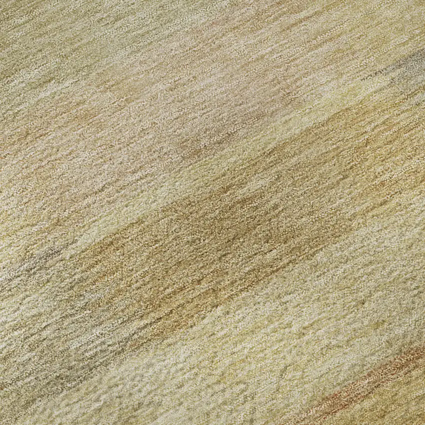 Wheat Beige And Gray Striped Washable Area Rug With UV Protection Photo 1