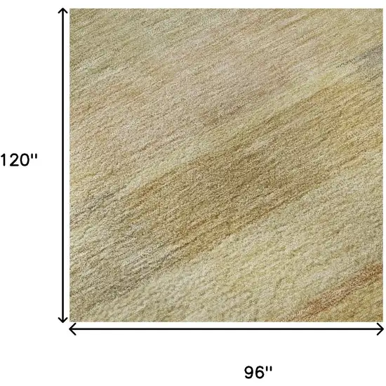 Wheat Beige And Gray Striped Washable Area Rug With UV Protection Photo 8