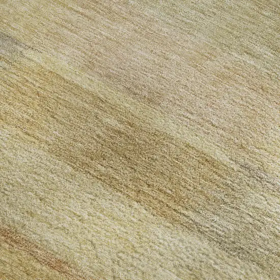 Wheat Beige And Gray Striped Washable Area Rug With UV Protection Photo 2