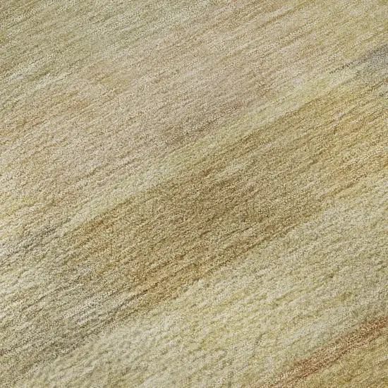 Wheat Beige And Gray Striped Washable Area Rug With UV Protection Photo 1