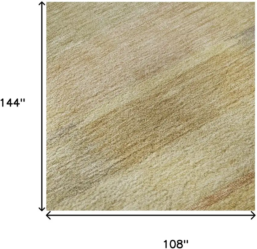 Wheat Beige And Gray Striped Washable Area Rug With UV Protection Photo 9